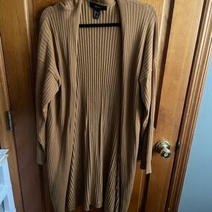 Forever 21 Ribbed Brown Sweater Cardigan